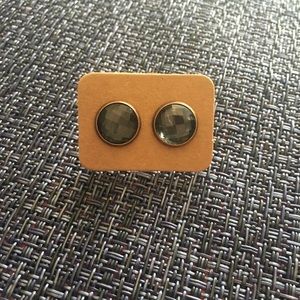 Natural Gunmetal stone earrings